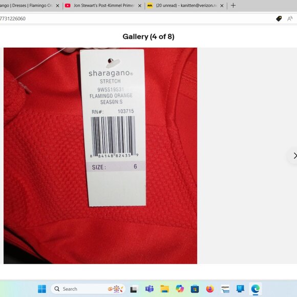 Flamingo Orange Dress 6 NWT Zip Side Pockets Sharango Sleeveless Zippered Sheath - Picture 6 of 6